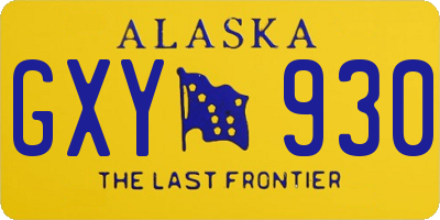 AK license plate GXY930
