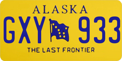 AK license plate GXY933