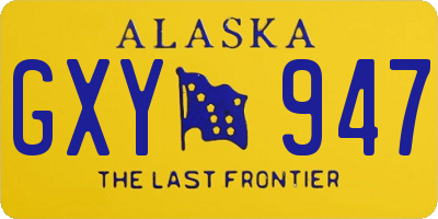 AK license plate GXY947