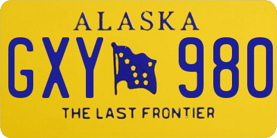 AK license plate GXY980