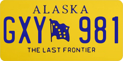 AK license plate GXY981