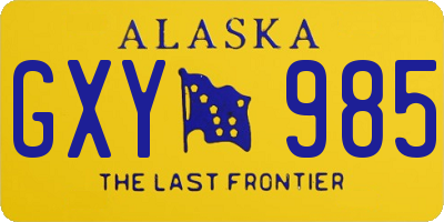 AK license plate GXY985