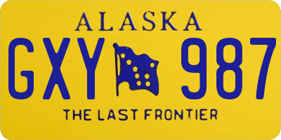 AK license plate GXY987