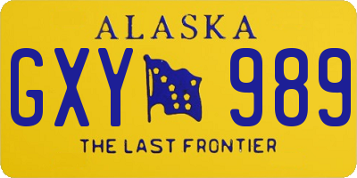 AK license plate GXY989