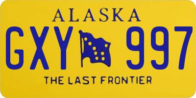 AK license plate GXY997