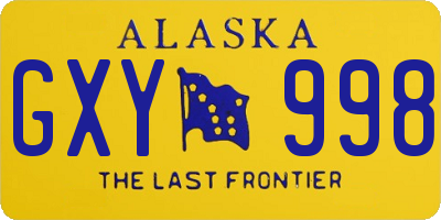 AK license plate GXY998