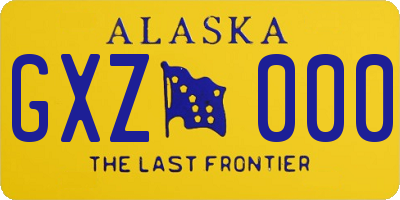 AK license plate GXZ000