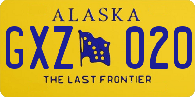 AK license plate GXZ020