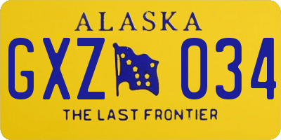 AK license plate GXZ034