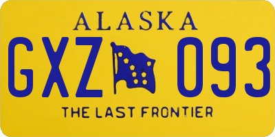 AK license plate GXZ093