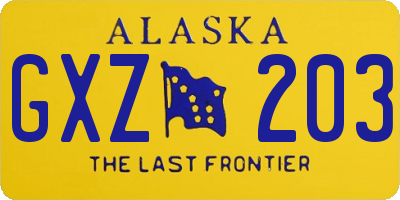 AK license plate GXZ203