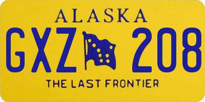 AK license plate GXZ208