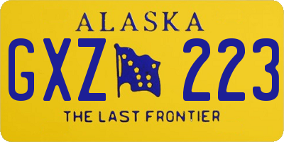 AK license plate GXZ223