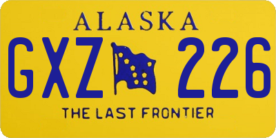 AK license plate GXZ226