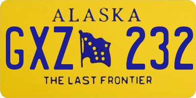 AK license plate GXZ232