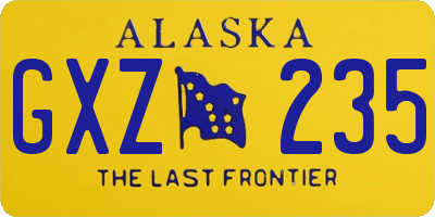 AK license plate GXZ235