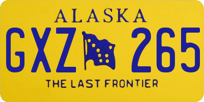 AK license plate GXZ265