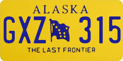 AK license plate GXZ315