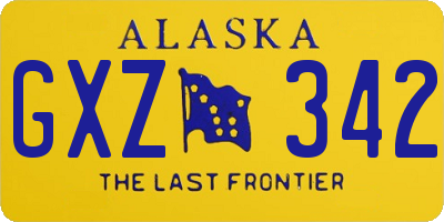AK license plate GXZ342