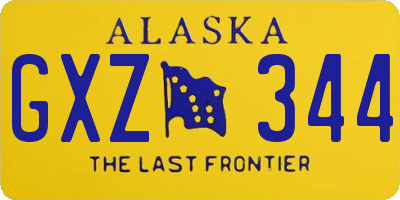 AK license plate GXZ344