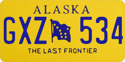 AK license plate GXZ534