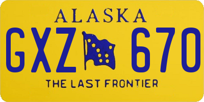 AK license plate GXZ670