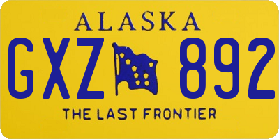 AK license plate GXZ892
