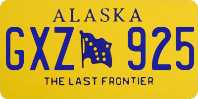 AK license plate GXZ925