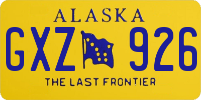 AK license plate GXZ926