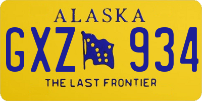 AK license plate GXZ934