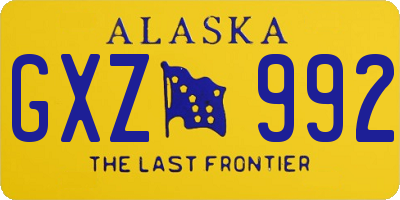 AK license plate GXZ992