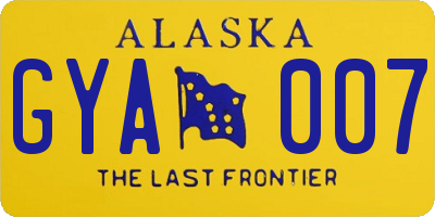 AK license plate GYA007