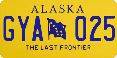 AK license plate GYA025