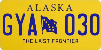 AK license plate GYA030