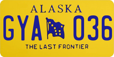 AK license plate GYA036