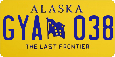AK license plate GYA038