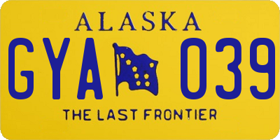 AK license plate GYA039