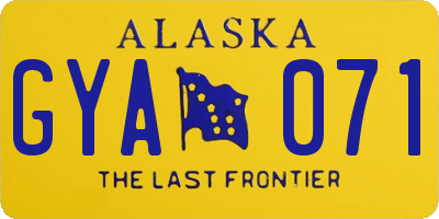 AK license plate GYA071