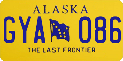 AK license plate GYA086