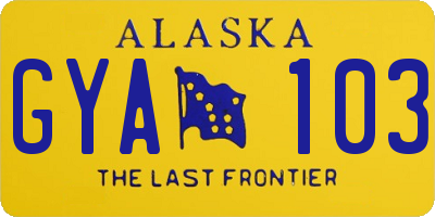 AK license plate GYA103