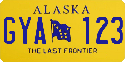 AK license plate GYA123