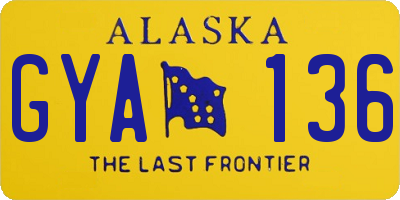 AK license plate GYA136