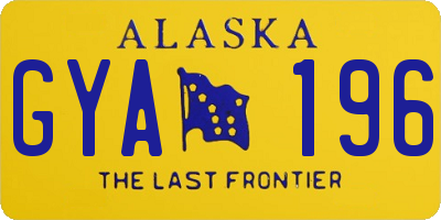 AK license plate GYA196