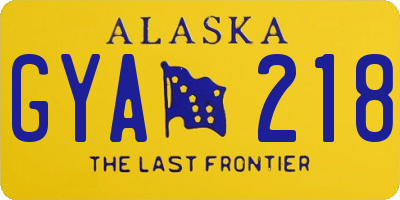 AK license plate GYA218