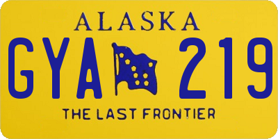 AK license plate GYA219