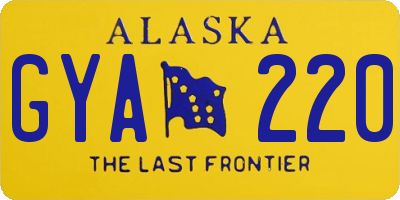 AK license plate GYA220