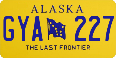 AK license plate GYA227