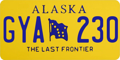 AK license plate GYA230