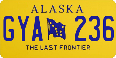 AK license plate GYA236