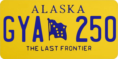 AK license plate GYA250